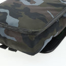 BURBERRY Black label Shoulder Bag Nylon Blue Silver Auth 179352A-12