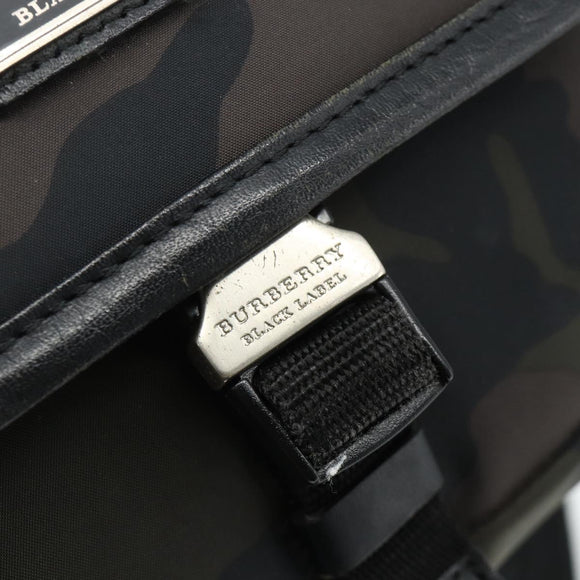 BURBERRY Black label Shoulder Bag Nylon Blue Silver Auth 179352A