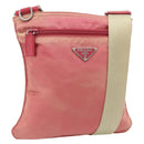 PRADA Shoulder Bag Nylon Pink Silver Auth 179353-1