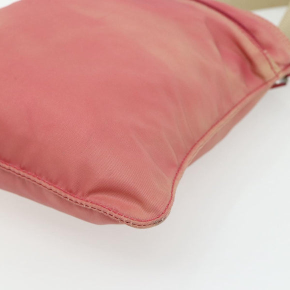 PRADA Shoulder Bag Nylon Pink Silver Auth 179353