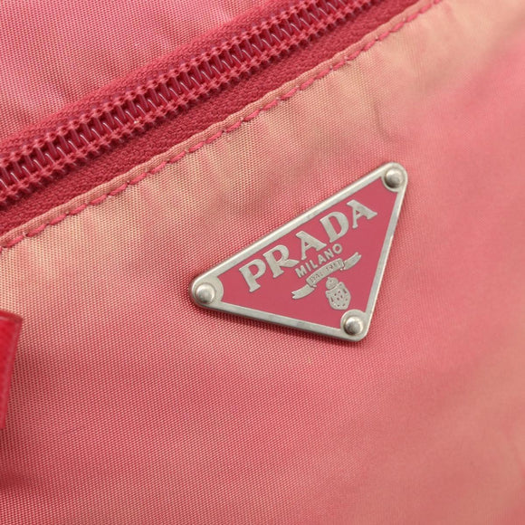 PRADA Shoulder Bag Nylon Pink Silver Auth 179353