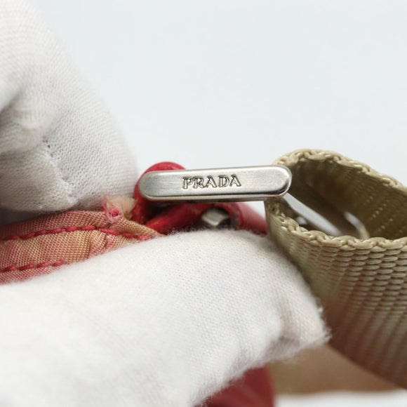PRADA Shoulder Bag Nylon Pink Silver Auth 179353
