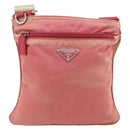 PRADA Shoulder Bag Nylon Pink Silver Auth 179353-13