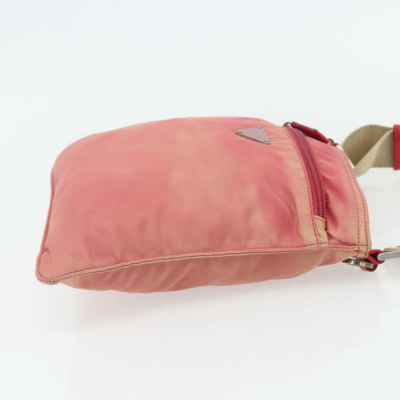 PRADA Shoulder Bag Nylon Pink Silver Auth 179353