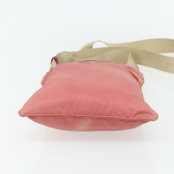 PRADA Shoulder Bag Nylon Pink Silver Auth 179353