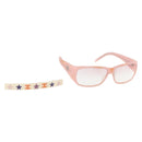 CHANEL Sunglasses metal 2 Set Pink White CC Auth 179360-1
