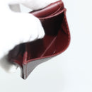 CARTIER Must Line Coin Purse Leather Bordeaux Gold Auth 179363A-12