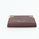 CARTIER Must Line Coin Purse Leather Bordeaux Gold Auth 179363A-5