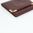 CARTIER Must Line Coin Purse Leather Bordeaux Gold Auth 179363A-8