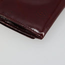 CARTIER Happy Birthday Long Wallet Patent leather Red Silver Auth 179364-16