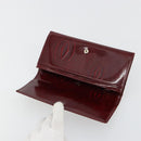 CARTIER Happy Birthday Long Wallet Patent leather Red Silver Auth 179364-8