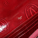 CARTIER Happy Birthday Long Wallet Patent leather Red Silver Auth 179364-17