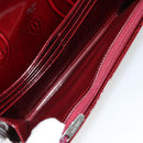 CARTIER Happy Birthday Long Wallet Patent leather Red Silver Auth 179364-10