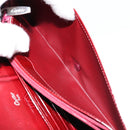 CARTIER Happy Birthday Long Wallet Patent leather Red Silver Auth 179364-12