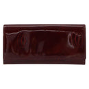 CARTIER Happy Birthday Long Wallet Patent leather Red Silver Auth 179364-13