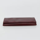 CARTIER Happy Birthday Long Wallet Patent leather Red Silver Auth 179364-6