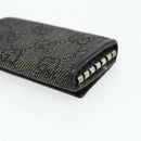 GUCCI GG Canvas Key Case Silver Black Auth 179365A-10