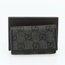 GUCCI GG Canvas Key Case Silver Black Auth 179365A-19