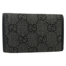 GUCCI GG Canvas Key Case Silver Black Auth 179365A-3