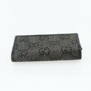 GUCCI GG Canvas Key Case Silver Black Auth 179365A-6
