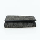 GUCCI GG Canvas Key Case Silver Black Auth 179365A-7