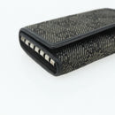 GUCCI GG Canvas Key Case Silver Black Auth 179365A-9