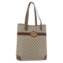 GUCCI GG Supreme Web Sherry Line Bag PVC Beige Red 002 904 0131 Auth 179371A-1