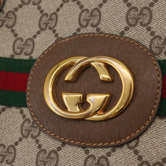 GUCCI GG Supreme Web Sherry Line Bag PVC Beige Red 002 904 0131 Auth 179371A