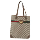 GUCCI GG Supreme Web Sherry Line Bag PVC Beige Red 002 904 0131 Auth 179371A-13