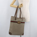 GUCCI GG Supreme Web Sherry Line Bag PVC Beige Red 002 904 0131 Auth 179371A-20