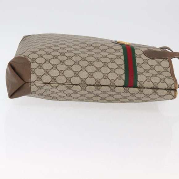 GUCCI GG Supreme Web Sherry Line Bag PVC Beige Red 002 904 0131 Auth 179371A