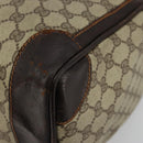 GUCCI GG Supreme Web Sherry Line Hand Bag PVC Beige Gold Auth 179372-15