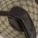 GUCCI GG Supreme Web Sherry Line Hand Bag PVC Beige Gold Auth 179372-16