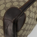 GUCCI GG Supreme Web Sherry Line Hand Bag PVC Beige Gold Auth 179372-17