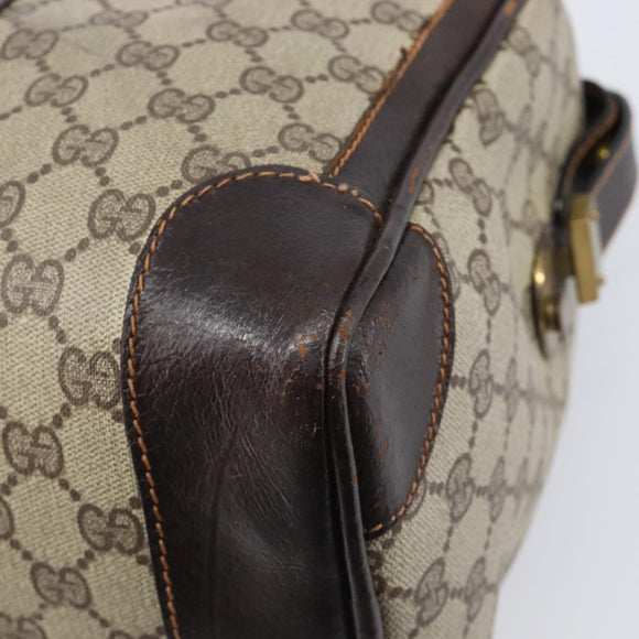 GUCCI GG Supreme Web Sherry Line Handtasche PVC Beige Gold Auth 179372