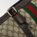 GUCCI GG Supreme Web Sherry Line Hand Bag PVC Beige Gold Auth 179372-9