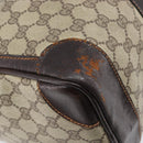 GUCCI GG Supreme Web Sherry Line Handtasche PVC Beige Gold Auth 179372-9