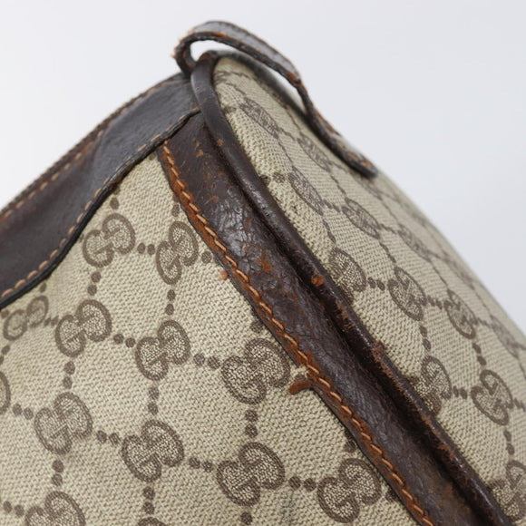 GUCCI GG Supreme Web Sherry Line Handtasche PVC Beige Gold Auth 179372