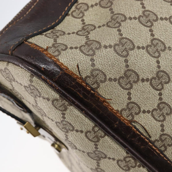 GUCCI GG Supreme Web Sherry Line Handtasche PVC Beige Gold Auth 179372