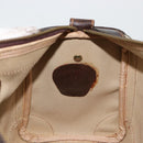 GUCCI GG Supreme Web Sherry Line Hand Bag PVC Beige Gold Auth 179372-12