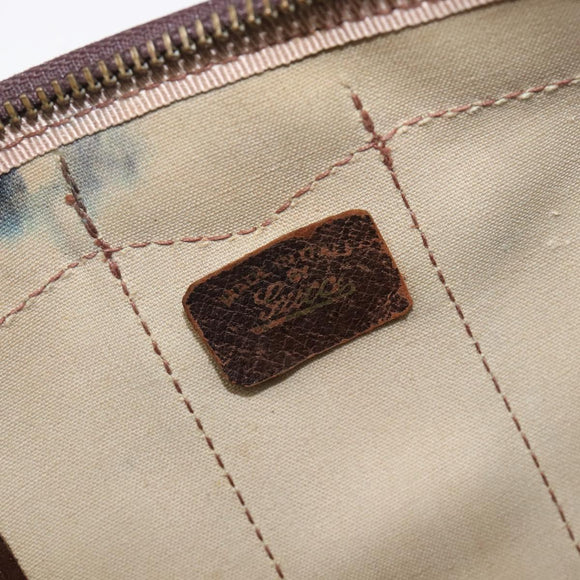GUCCI GG Supreme Web Sherry Line Handtasche PVC Beige Gold Auth 179372