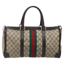 GUCCI GG Supreme Web Sherry Line Handtasche PVC Beige Gold Auth 179372-2