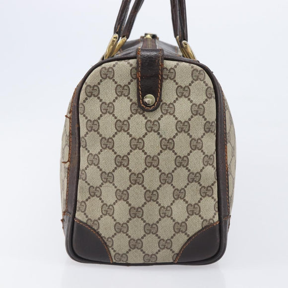 GUCCI GG Supreme Web Sherry Line Handtasche PVC Beige Gold Auth 179372