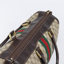 GUCCI GG Supreme Web Sherry Line Handtasche PVC Beige Gold Auth 179372-6