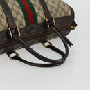 GUCCI GG Supreme Web Sherry Line Hand Bag PVC Beige Gold Auth 179372-7