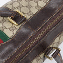 GUCCI GG Supreme Web Sherry Line Handtasche PVC Beige Gold Auth 179372-7