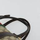 GUCCI GG Supreme Web Sherry Line Hand Bag PVC Beige Gold Auth 179372-14