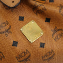 MCM Vicetos Logogram Umhängetasche PVC Braun Gold Auth 179374A-12