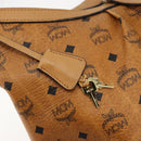 MCM Vicetos Logogram Umhängetasche PVC Braun Gold Auth 179374A-10