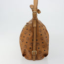 MCM Vicetos Logogram Umhängetasche PVC Braun Gold Auth 179374A-3